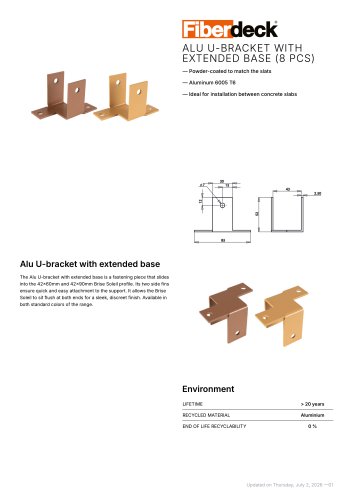 ALU U-BRACKET WITH EXTENDED BASE 