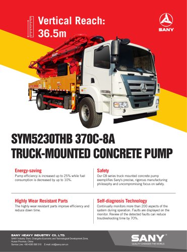 Truck-mounted Concrete Pump- SYM5230THB 370C-8A