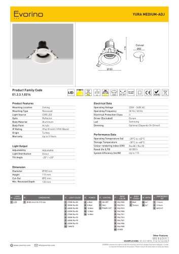 YURA MEDIUM-ADJ - DATASHEET