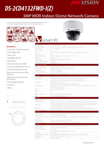 3MP WDR Indoor Dome Network Camera