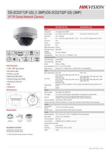 DS-2CD2712F-I(S) (1.3MP)/DS-2CD2732F-I(S) (3MP)