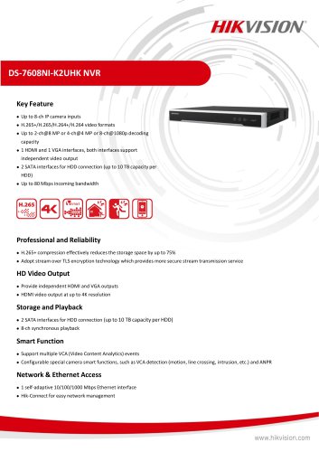 DS-7608NI-K2UHK NVR