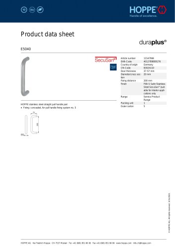 Product data sheet E5040