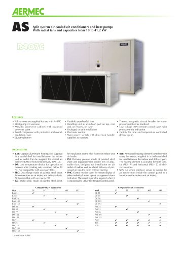 Data sheet- split system