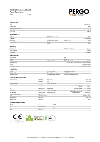 Technical Data Sheet -Pergo Sandhamn