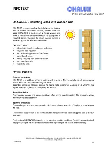 OKAWOOD Insulating Glass with Timber Grid