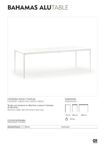 Bahamas Alu Table
