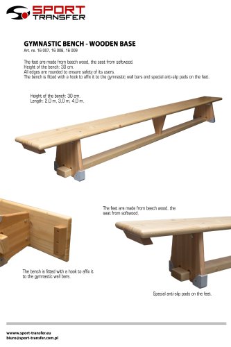 GYMNASTIC BENCH - WOODEN BASE