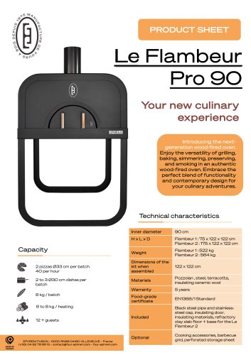 Le Flambeur Pro 90 - Product sheet