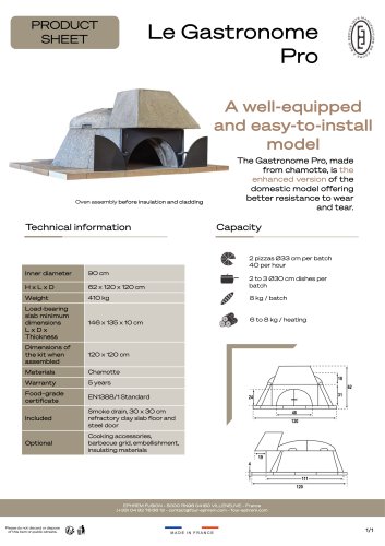 Le Gastronome Pro - Product sheet