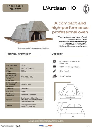 L'Artisan 110 - Product sheet