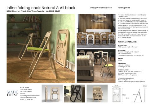 INFINE Folding chair technical sheet