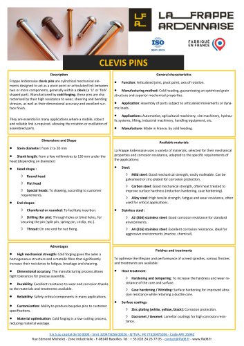 Product Sheet Clevis Pins