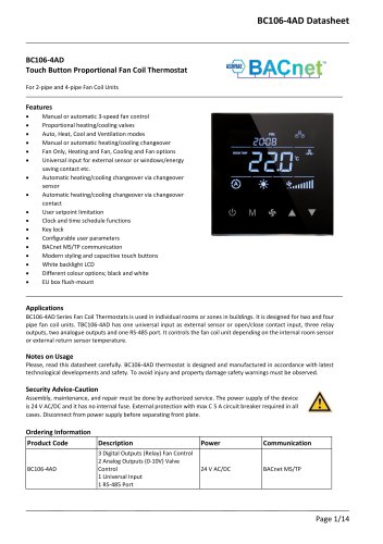 Breeze BC106-4AD Datasheet