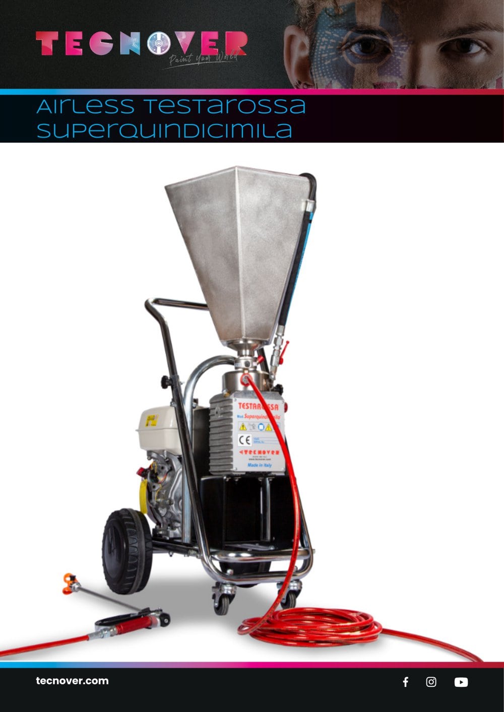 TECNOVER Testarossa Superquindicimila Airless Paint Sprayer powered by gasoline motor - Tecnover