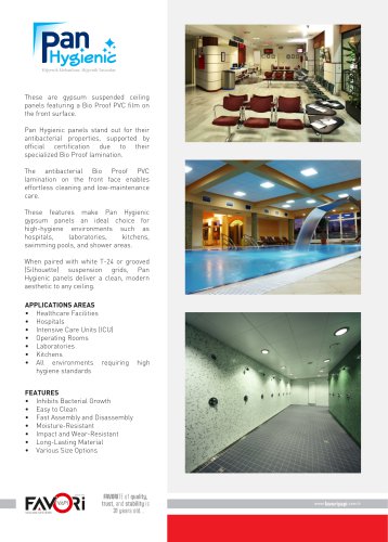 PAN HYGIENIC GYPSUM PANELS