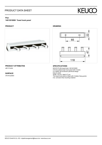 14913010000 Towel hook panel