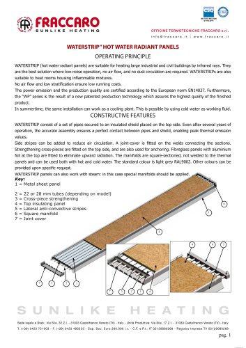 Hot water panels WATERSTRIP