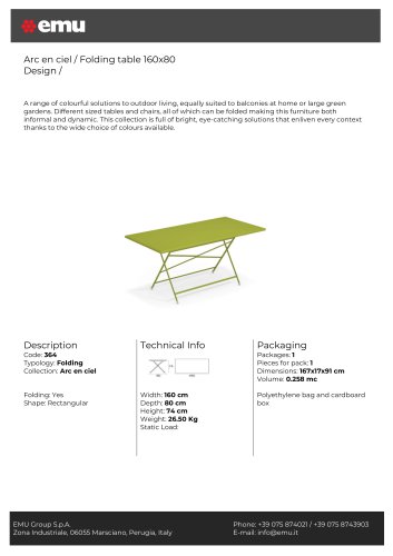 Arc en ciel / Folding table 160x80