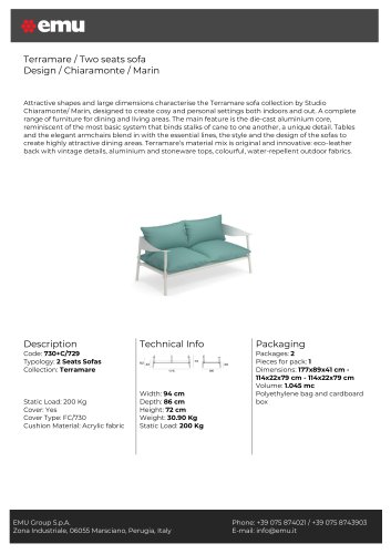 Terramare / Two seats sofa