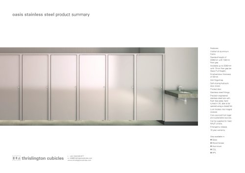 Oasis Stainless Steel Product Summary
