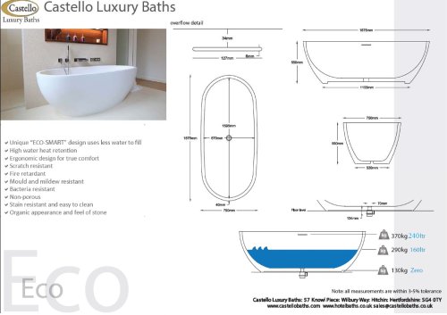 ECO FREESTANDING LUXURY OVAL DESIGNER BATH