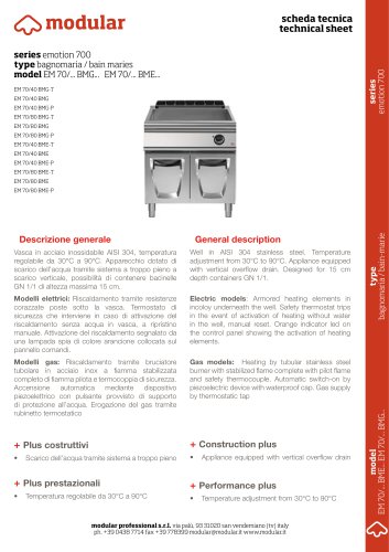 Bain maries : Emotion 700 Series
