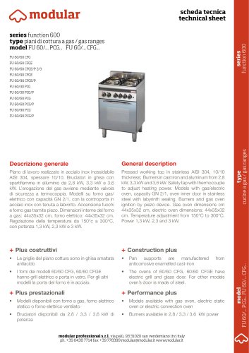 SERIES FUNCTION 600 TECHNICAL SHEET