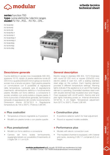 SERIES FUNCTION 700 TECHNICAL SHEET