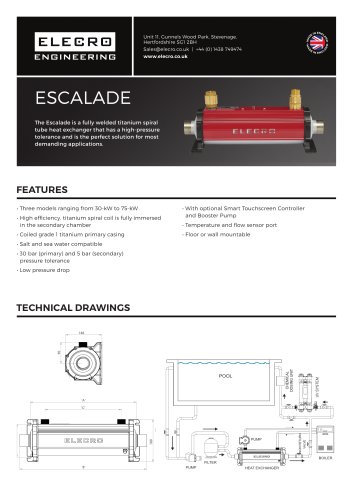 ESCALADE HEAT EXCHANGER DATA SHEET