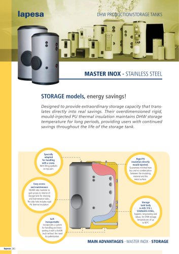 DHW PRODUCTION / STORAGE TANKS MASTER INOX - STORAGE