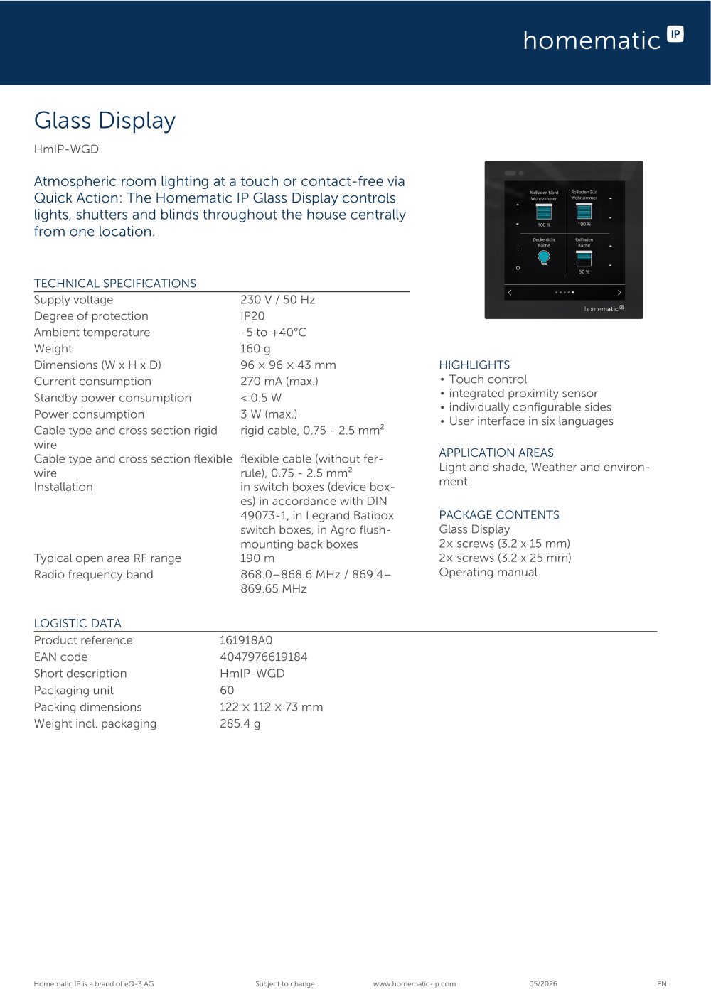 HmIP-WGD - Homematic IP by eQ-3