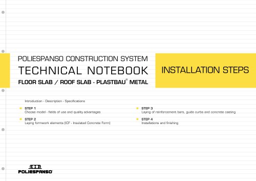 TECHNICAL NOTEBOOK FLOOR SLAB / ROOF SLAB - PLASTBAU®  METAL