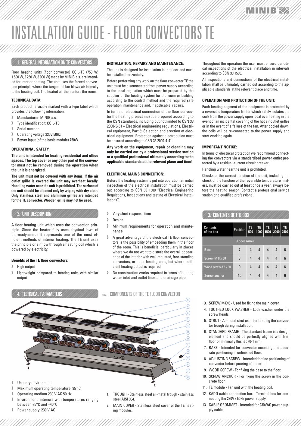 IG - FLOOR CONVECTORS TE - MINIB