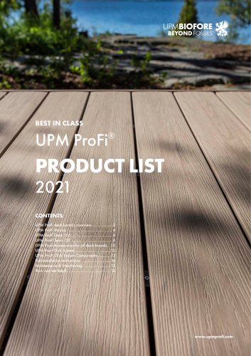 UPM ProFi® BEST IN CLASS PRODUCT LIST 2021