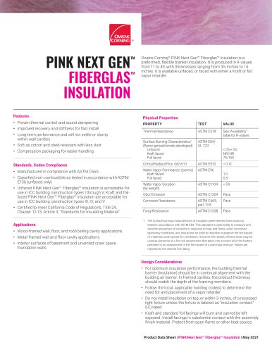 PINK NEXT GEN™ FIBERGLAS™ INSULATION