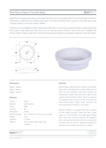 Pere Round Above Counter Basin