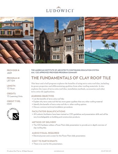 THE FUNDAMENTALS OF CLAY ROOF TILE