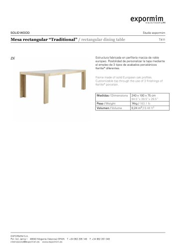 IN:Traditional Rectangular dining table