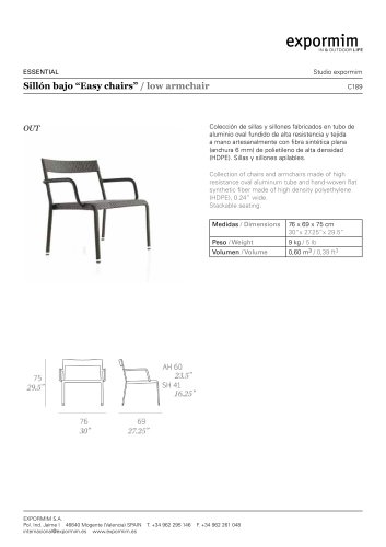 OUT:C189 - ?Easy chairs? Low armchair