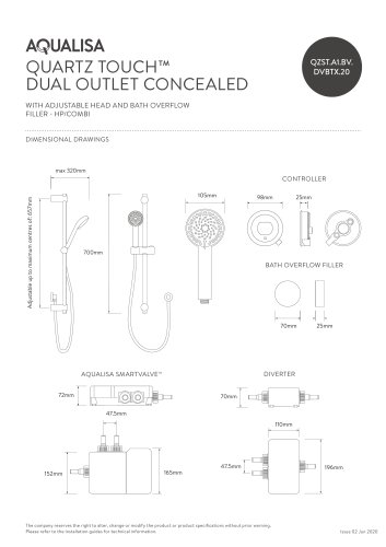 QUARTZ TOUCH™ DUAL OUTLET CONCEALED