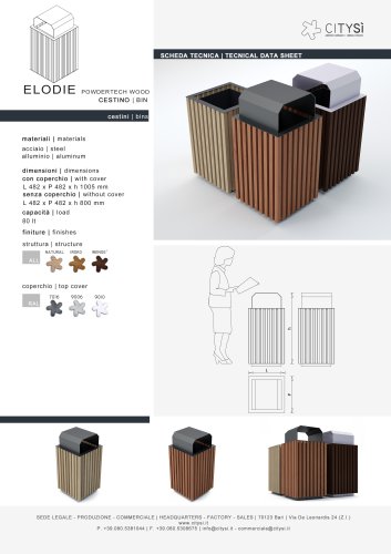 ELODIE BIN POWDERTECH WOOD