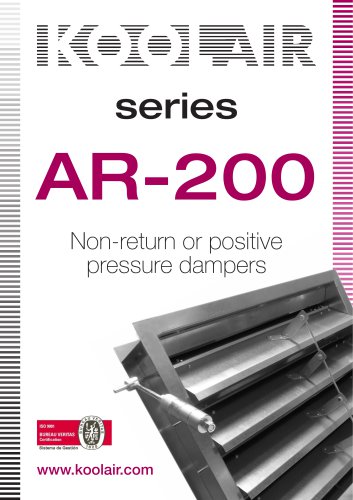 Series AR-200 Non-return or positive pressure dampers