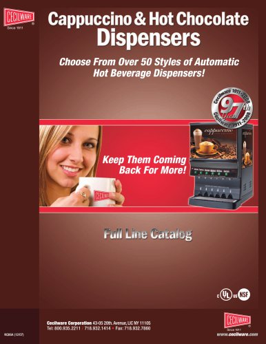 Cappuccino and hot chocolate dispensers