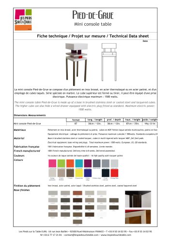 mini console Pied-de-Grue