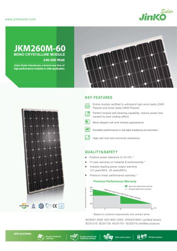 Standard Module:JKM260M-60(240W~260W)