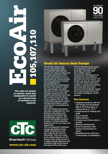 Ecoair 107, 110 Air Source Heat Pump