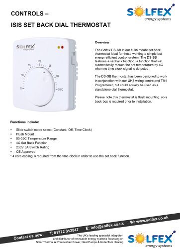 CONTROLS - ISIS SET BACK DIAL THERMOSTAT