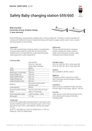 Safety Baby changing station 659/660