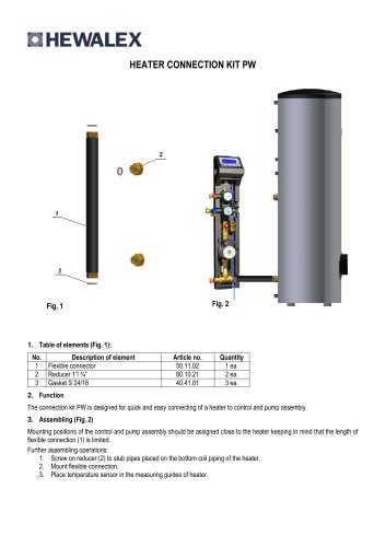 HEATER CONNECTION KIT PW